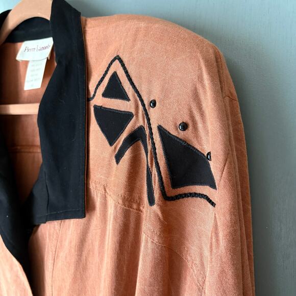 Vintage PIERRE LAMONTE Women's 12 Retro 80's Zip Jacket Western Disco Quirky - Picture 6 of 12